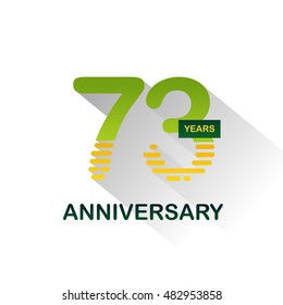 73 years anniversary, signs, symbols,flat design.