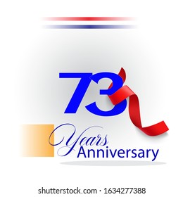  73 Years Anniversary Vector Template Design Illustration