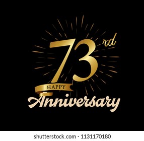 73 Years Gold Anniversary Celebration Simple Stock Vector (Royalty Free ...