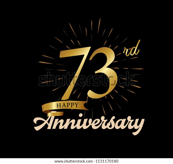 73 Years Gold Anniversary Celebration Simple Stock Vector (Royalty Free ...