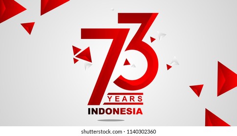 73 Years Indonesian independence Day Logo Wallpaper Background Vector Eps 10 Design 3