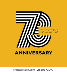 73 years retro anniversary vector template template design illustration