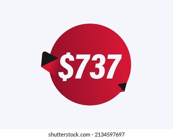 Ilustración vectorial de pegatinas de $737 USD