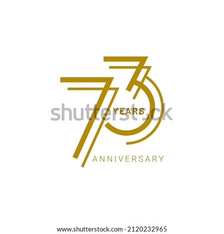 73rd, 73 Years Anniversary Logo, Vector Template Design element for birthday, invitation, wedding, jubilee and greeting card illustration.