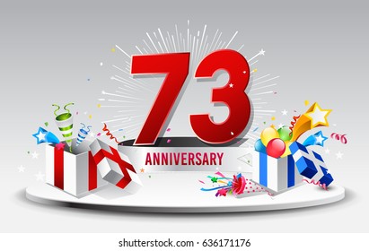 73rd Anniversary celebration background. stock vector template