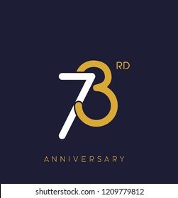 73rd anniversary logo.overlapping number with simple monogram color. vector design for greeting card and invitation card.