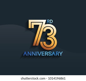 73rd anniversary logotype with multiple line golden color isolated on dark blue background for celebration
