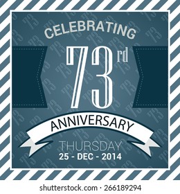 73rd Anniversary poster / stamp/ template design in retro style - Vector Background