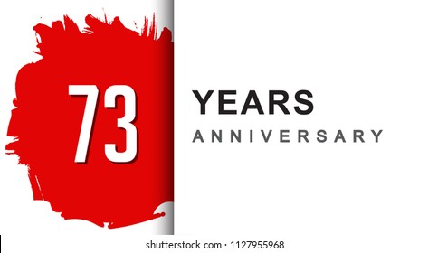73rd years anniversary design with red brush isolated on white background for company celebration event