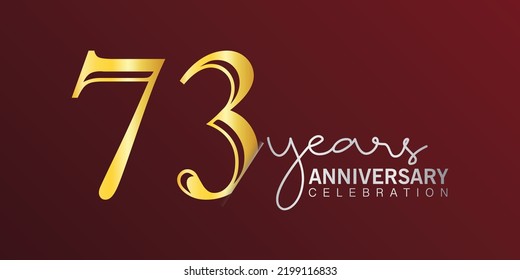 73th anniversary celebration logotype number gold color with red color background. vector anniversary for celebration, invitation card, and greeting card