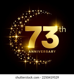 73th Anniversary Logo Design Concept for Birthday Celebration Event. Logo Vector Template