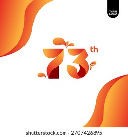 73th Anniversary logotype design, Twist Ribbons Logo