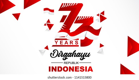 73th August 2018 Logo Special happy independence Indonesia day red and white bacground vector illustration Design 2