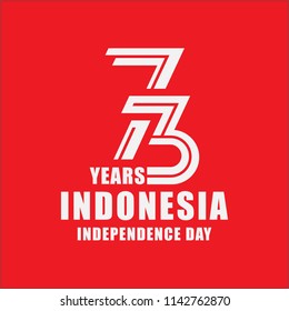 73th Indonesia independence day logo with red background, dirgahayu republik indonesia translation happy independence day republic of indonesia