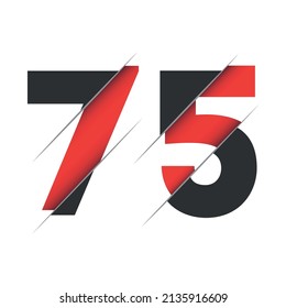 74 7 4 Number Logo Design with a Creative Cut and Black Circle Background. Creative logo design.