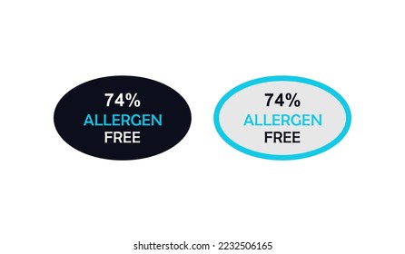 74% allergen free badge logo design, Suitable for business, health, and product label
