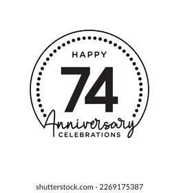 74 concepto, monocromo, diseño para eventos, tarjeta de invitación, tarjeta de saludo, banner, afiche, volante, portada de libro e impresión. Vector Eps10