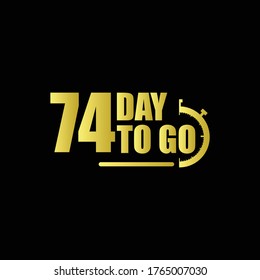 74 day to go Gradient label,sign,button. Vector stock illustration