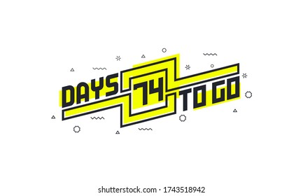 74 Tage, um Countdown-Zeichen für Verkauf oder Förderung zu gehen.