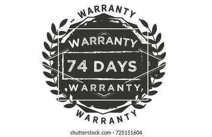 74 days warranty icon vintage rubber stamp guarantee
