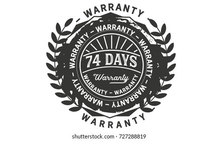 74 days warranty icon vintage rubber stamp guarantee