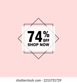 74 discount, Sales Vector badges for Labels, , Stickers, Banners, Tags, Web Stickers, New offer. Discount origami sign banner