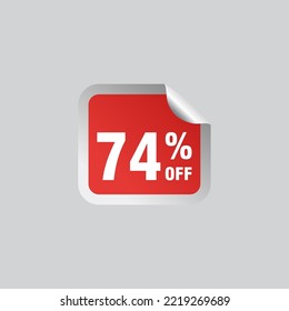 74 discount, Sales Vector badges for Labels, , Stickers, Banners, Tags, Web Stickers, New offer. Discount origami sign banner