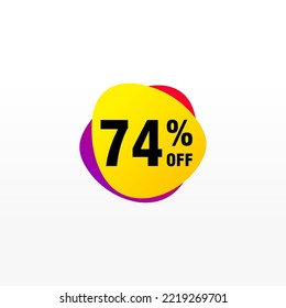 74 discount, Sales Vector badges for Labels, , Stickers, Banners, Tags, Web Stickers, New offer. Discount origami sign banner