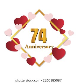 74 glossy gold number vector set. Realistic romantic typeface. Decorative numbers for Valentines, Mothers day, wedding banner, cover, birthday or anniversary, holiday party.
