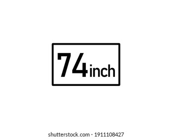 74 inches icon vector illustration, 74 inch size