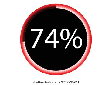 74% Infograph vector with red colour.
