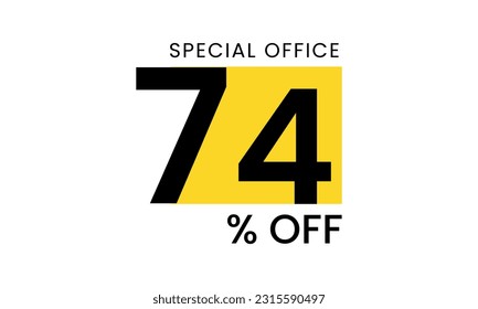 74% de descuento creativo vector ilustración banner, venta oferta especial 74% de descuento, 74% de descuento vector creativo