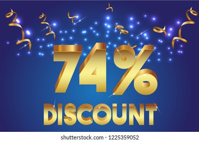 74% off discount promotion sale,  sale promo marketing.