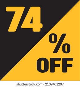 Up To 74% Off Special Offer sale sticker black and gold, vector illustration