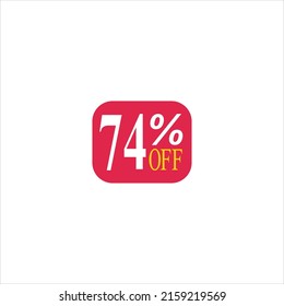 74 ofrecer etiqueta de descuento icono vectorial de descuento en un fondo blanco