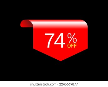 74 offer tag discount vector icon stamp , Vector illustration.
