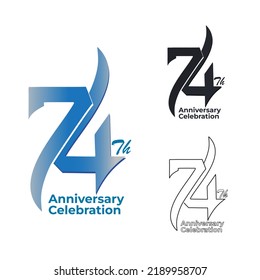 74 set logo. Vektor logo anniversary