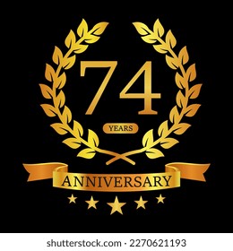 74 th Anniversary logo template illustration. suitable for you