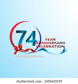 74 Year Anniversary celebration Vector Template Design Illustration