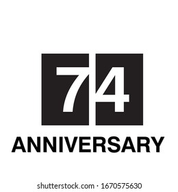 74 Year Anniversary Celebration Vector Template Design Illustration