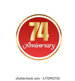 74 year anniversary celebration, vector design for celebrations, invitation cards and greeting cards