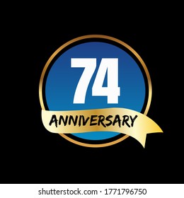 Celebración del 74 aniversario, diseño vectorial para celebraciones, tarjetas de invitación y tarjetas de felicitación