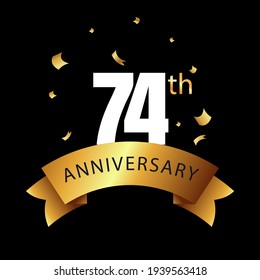 74 year anniversary celebration, vector design for celebrations, invitation cards and greeting cards