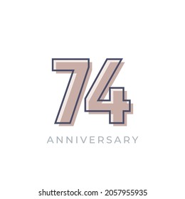 74 Year Anniversary Celebration Vector. Happy Anniversary Greeting Celebrates Template Design Illustration