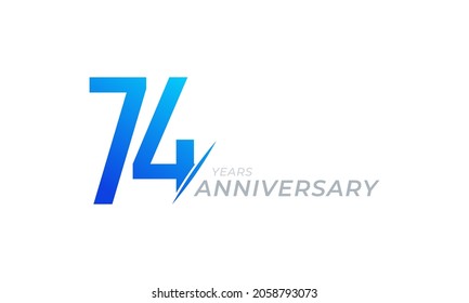 74 Jahre Jubiläumsfeier Vektor. Gruß zum Jubiläum feiert Vorlagendesign-Illustration