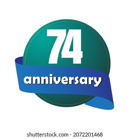 74 year anniversary celebration, vector design for celebrations, invitation cards and greeting cards