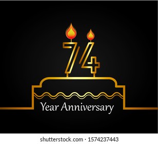 Plantilla de diseño para el 74 aniversario