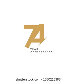 74 Year Anniversary Vector Template Design Illustration