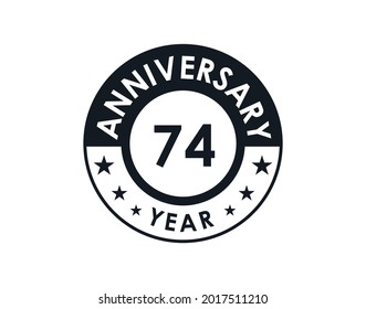 74 years anniversary badge vector design