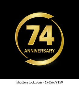 74 years anniversary celebration with elegant golden color and ring for anniversary celebration 